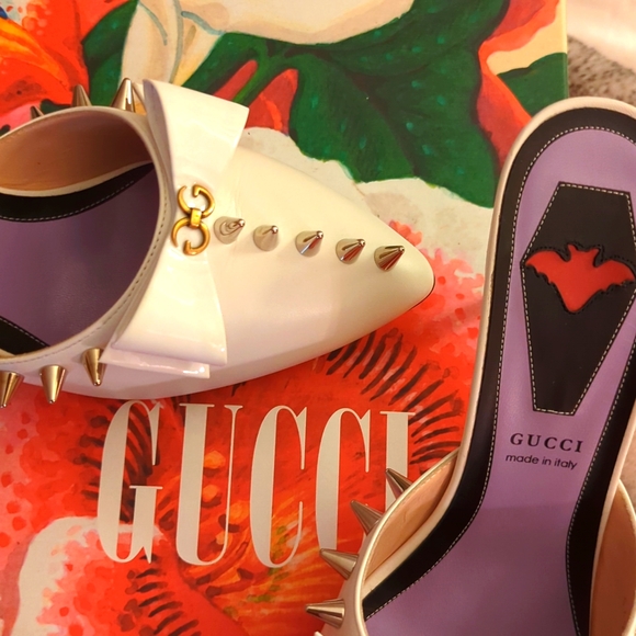 NWT Gucci NWT Sadie Mules Heels Sz 38.5 - Picture 5 of 7